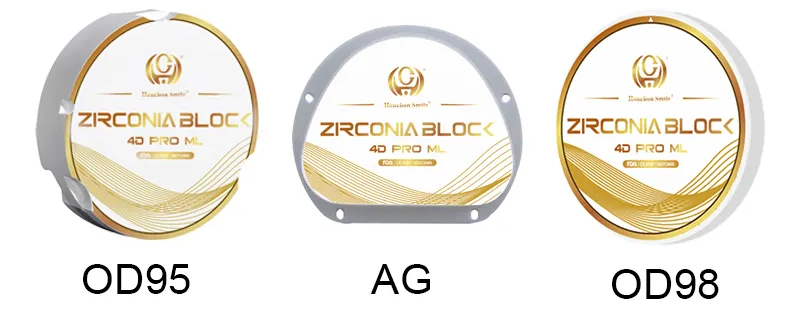 4D PRO multilayer zirconia size